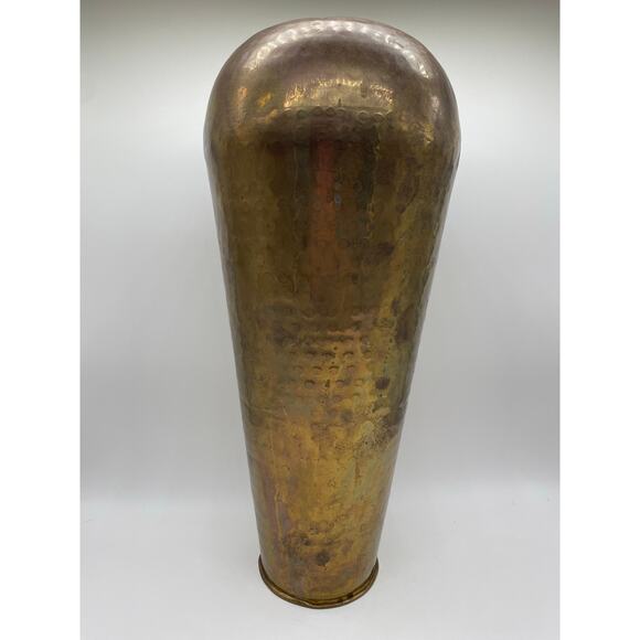 Brass Hammered Umbrella Stand Gold Mid Century Modern MCM Regency Vintage Retro - Picture 1 of 8